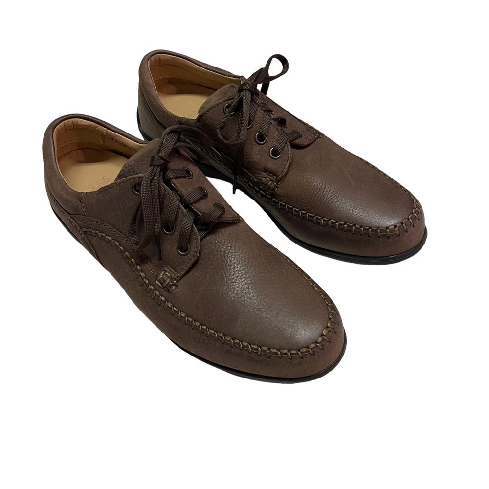 Neil M. Men's Size 8 Shoes Brown Black Leather Comfort Plain Toe USA Oxfords